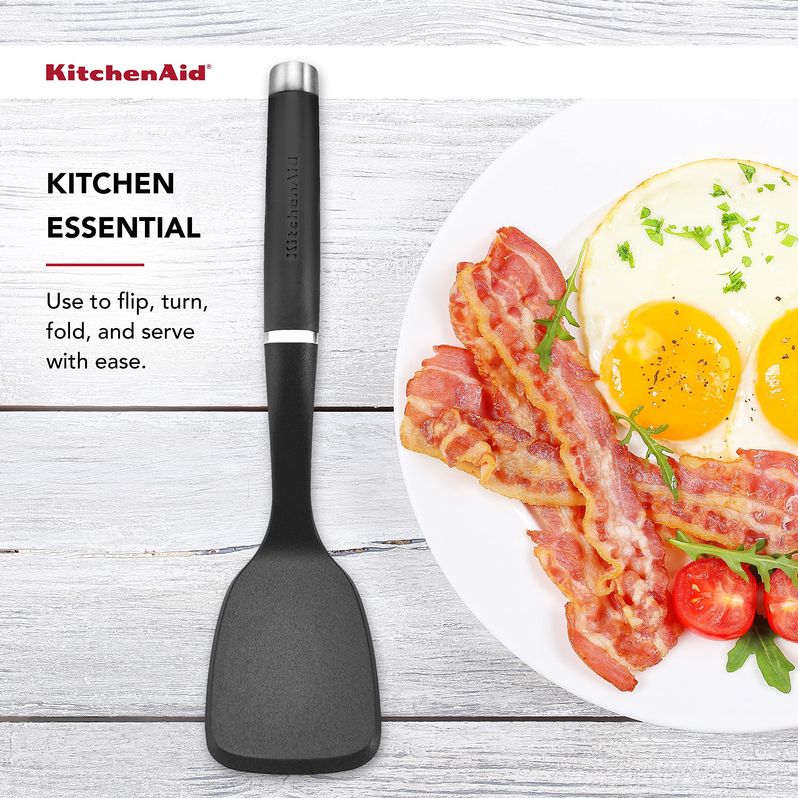 KitchenAid debossed logo on matte handle for upscale look