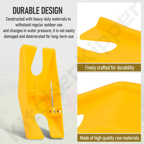 KitchenKipper travel sprinkler in use shows adaptable coverage on varied lawn shapes.