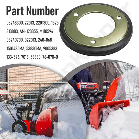 KitchenKipper friction disc in use on a snow blower demonstrates steady traction.