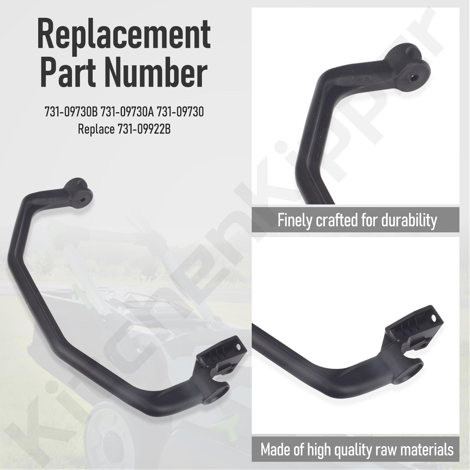KitchenKipper drive handle close-up; sturdy metal construction supports long-term use.