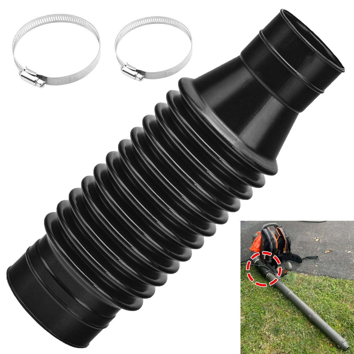 KitchenKipper leaf blower bellow flex tube for Husqvarna ensures smooth airflow.