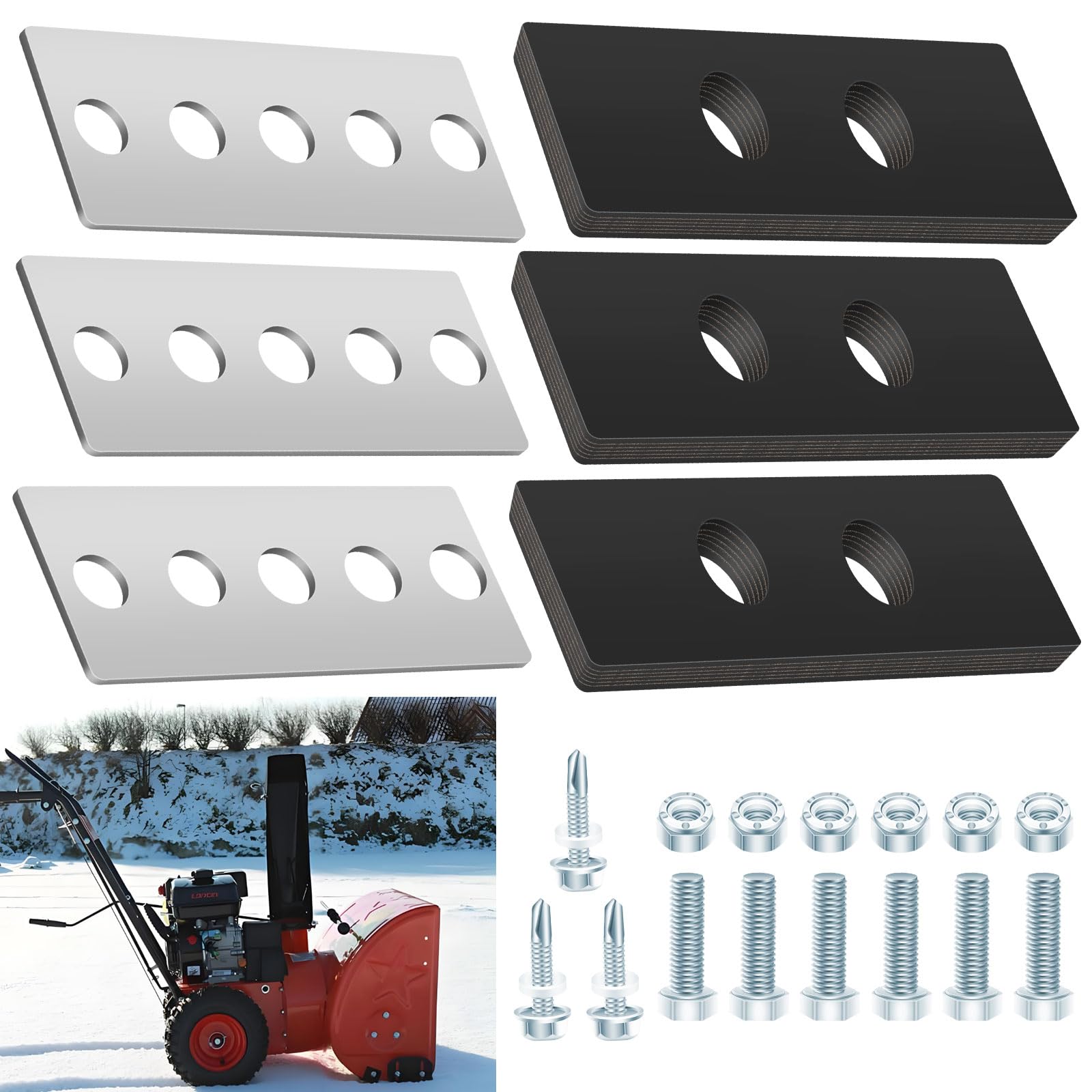 KitchenKipper universal snow blower impeller kit with rubber paddles boosts throwing power.