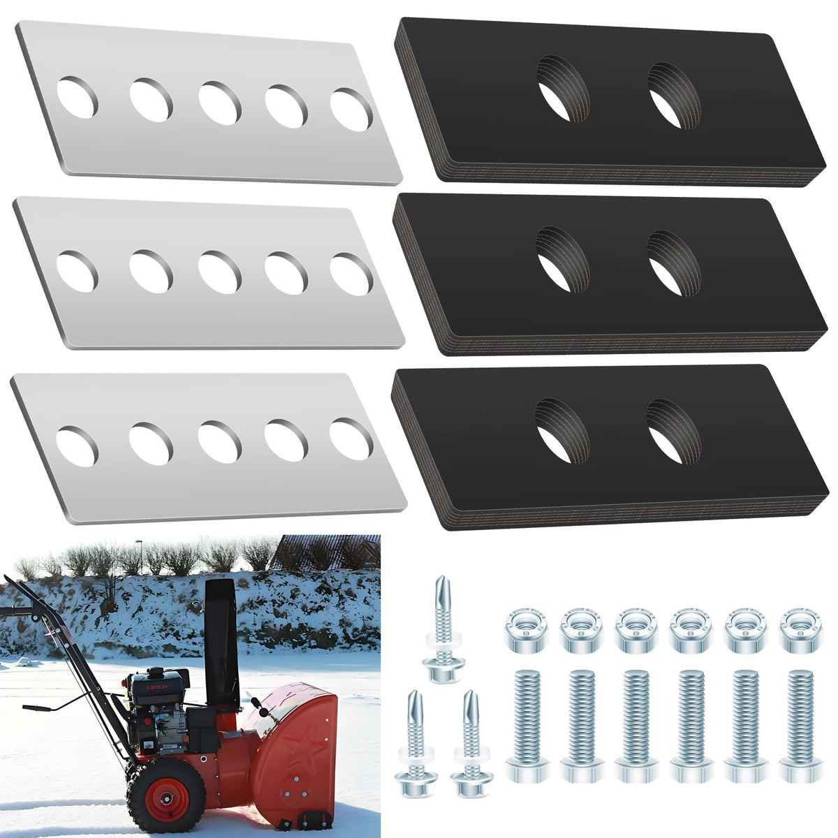 KitchenKipper universal snow blower impeller kit with rubber paddles boosts throwing power.