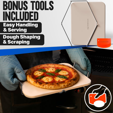 KitchenStar oven and grill setup demonstrates versatile cooking with the stone