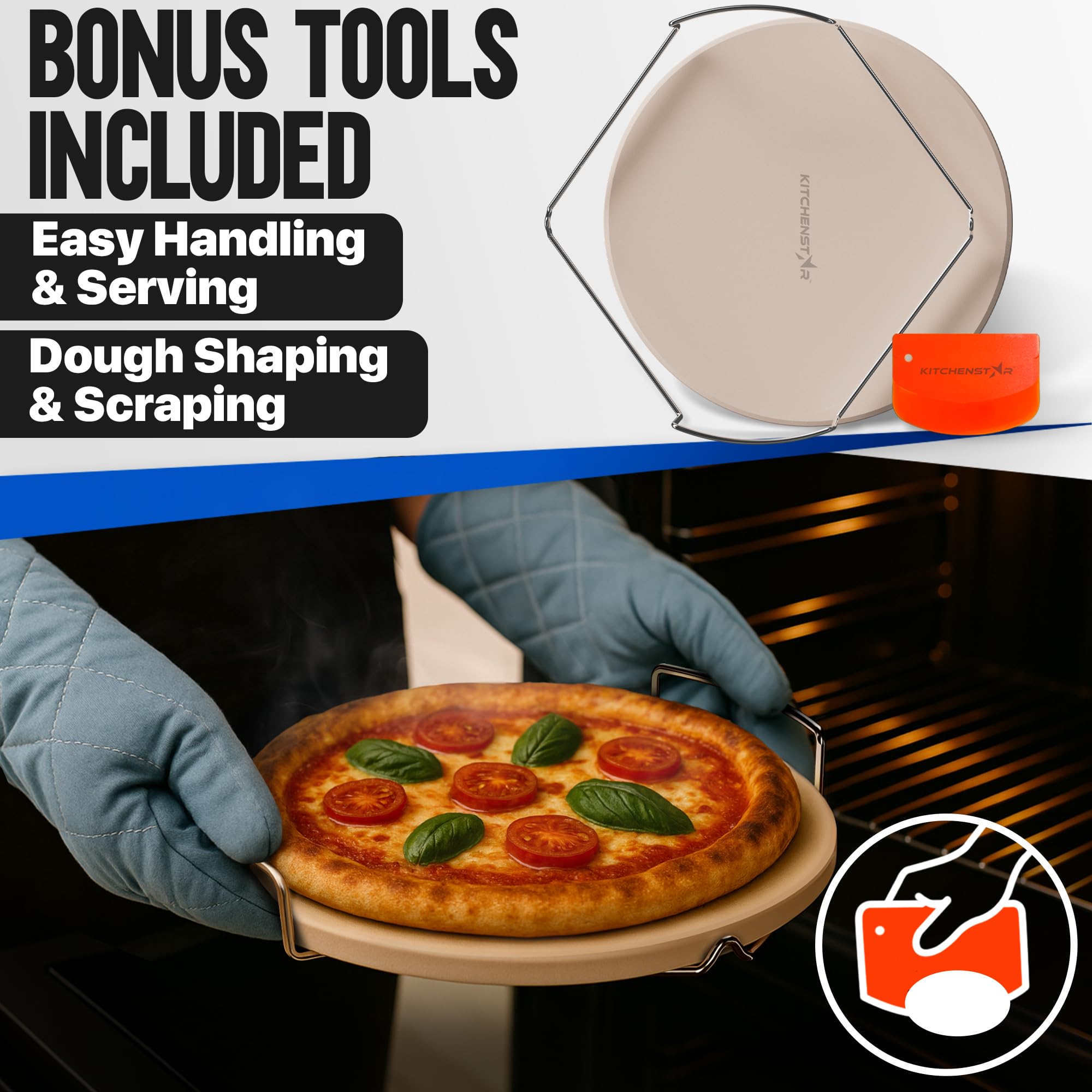 KitchenStar stone porosity supports moisture management for crust texture.