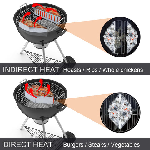 Kitchique basket set accommodates vegetables and steak for versatile grilling