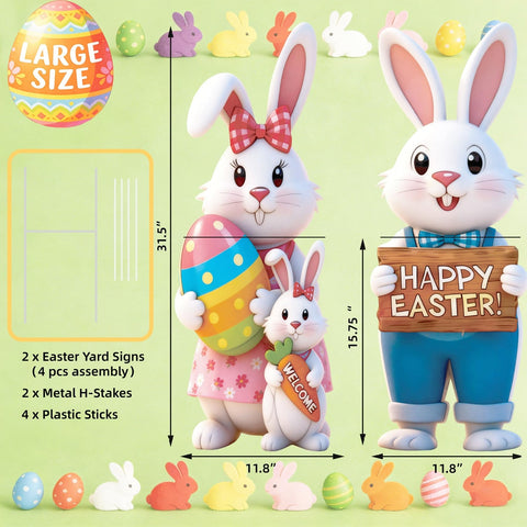 KITCHSTAR Easter yard sign weatherproof plastic for durable outdoor use.