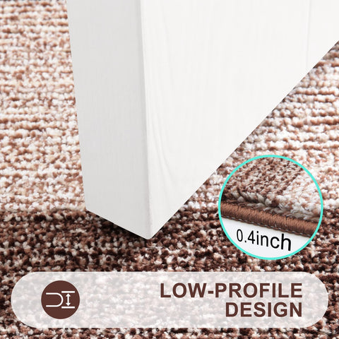 Kitinjoy doormat with non-slip rubber backing preventing slips on the floor.