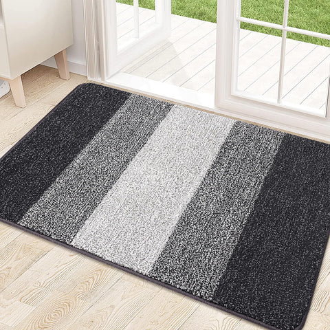 Kitinjoy indoor outdoor door mat traps moisture and dirt at the entry