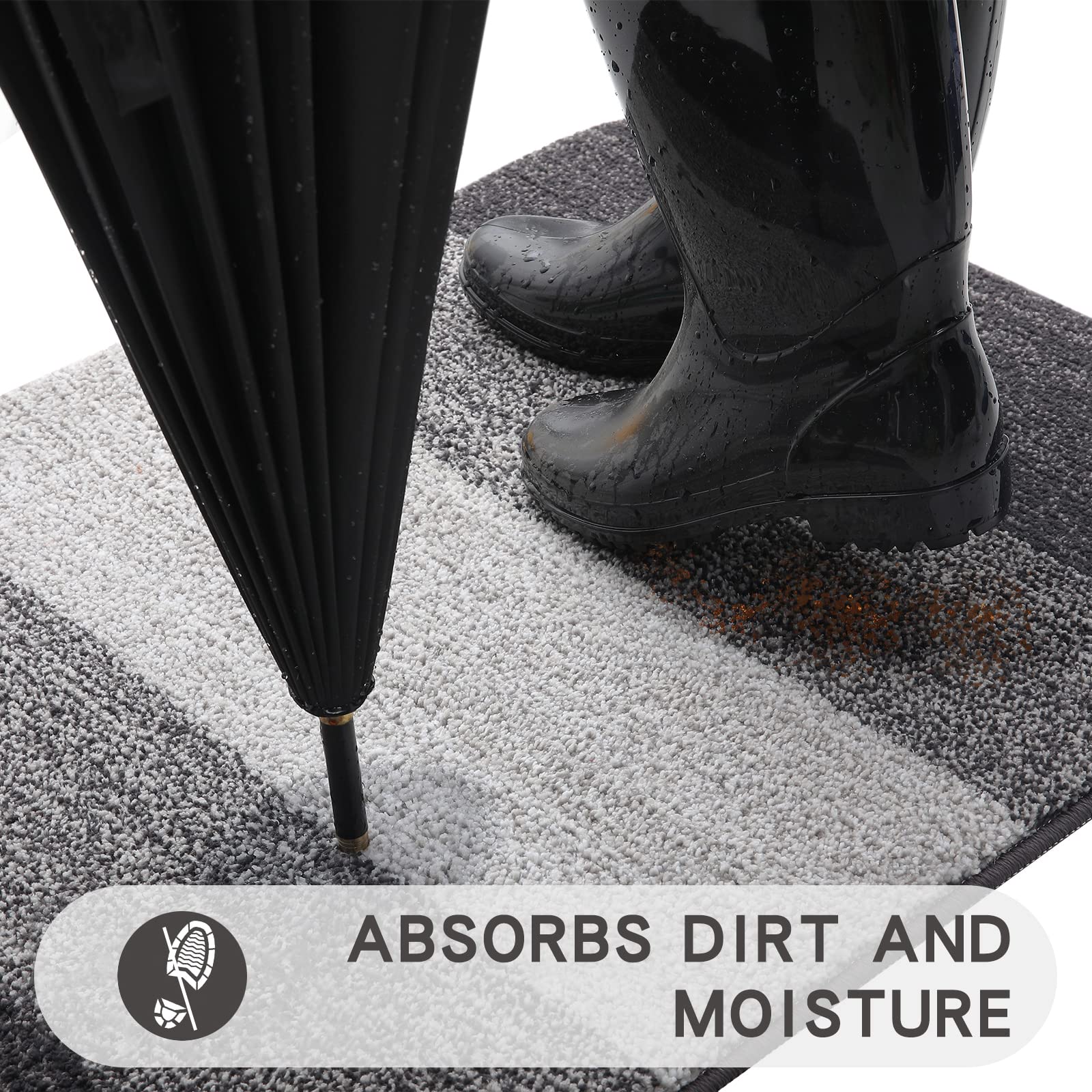 Kitinjoy door mat with non-slip bottom stays in place on entryways