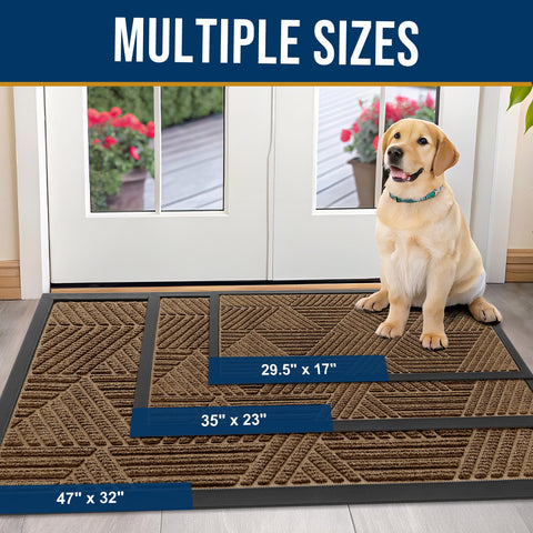 Kitinjoy heavy-duty rubber doormat designed for durability in all weather.