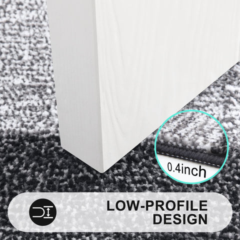 Kitinjoy low-profile entry mat fits under doors without sticking.