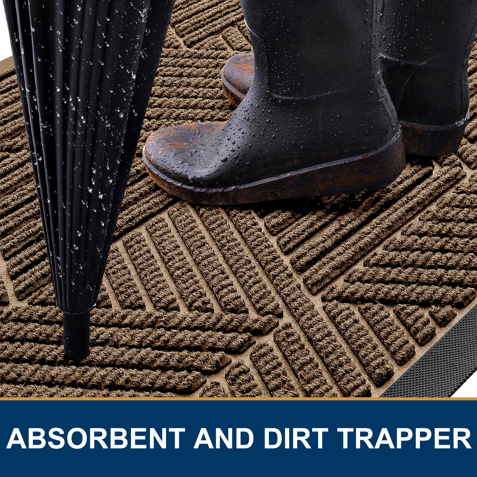 Kitinjoy non-slip backing provides safety with a low-profile design.