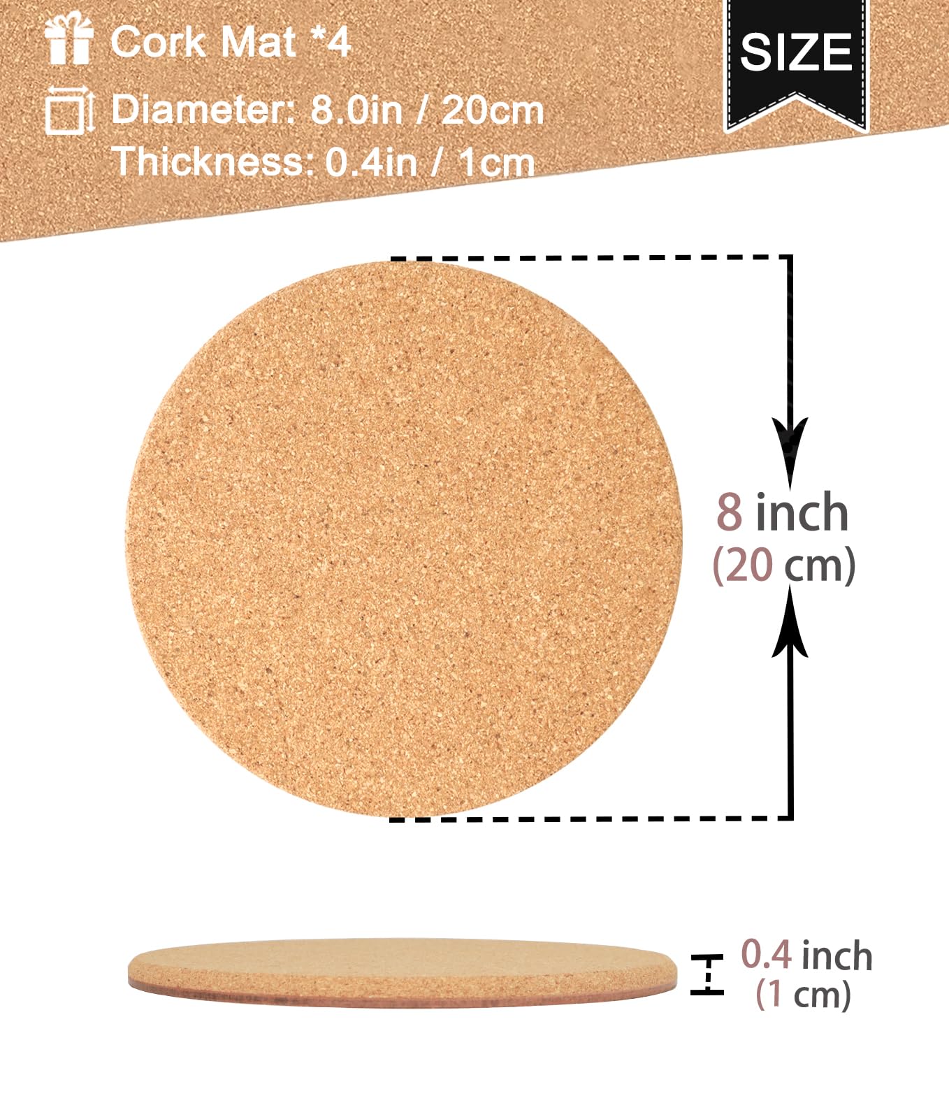 KITLAB absorbent cork mat soaks light spills and guards tabletops