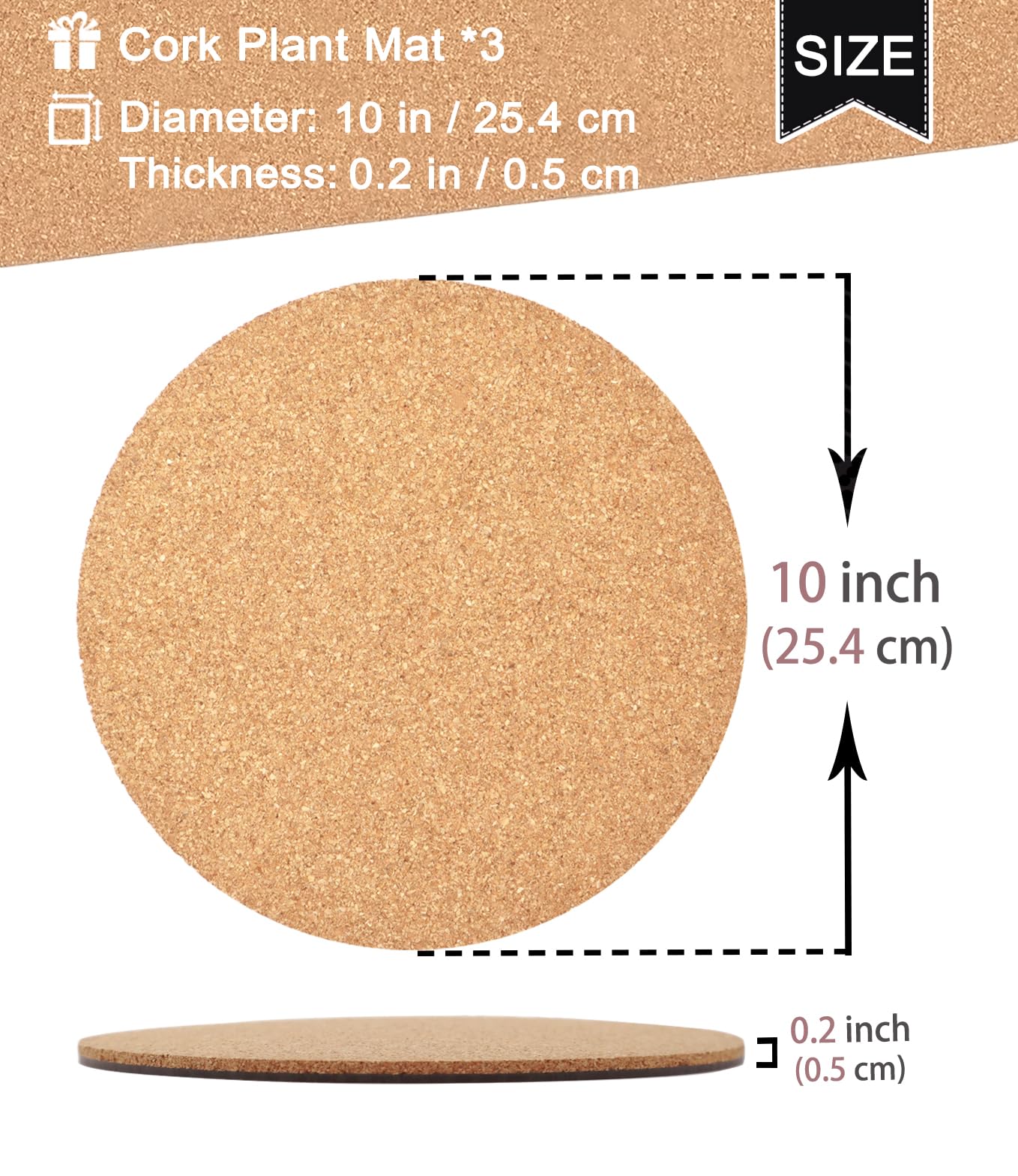 KITLAB absorbent cork pad helps keep floors clean.