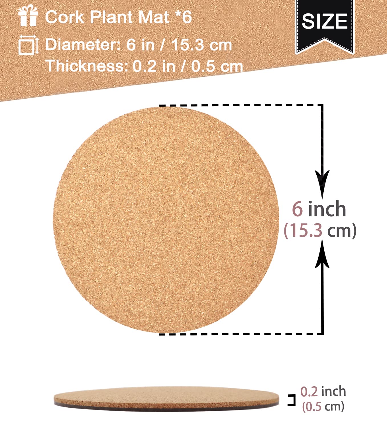 KitLab absorbent cork coaster safeguards floors from spills and soil mess.