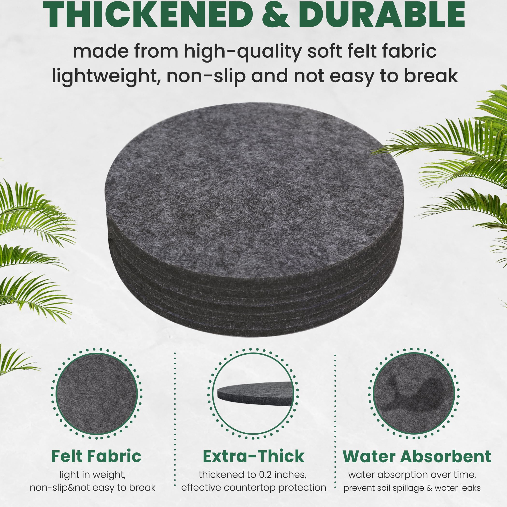 Kitlab absorbent plant mat 8-inch round catches soil and water.