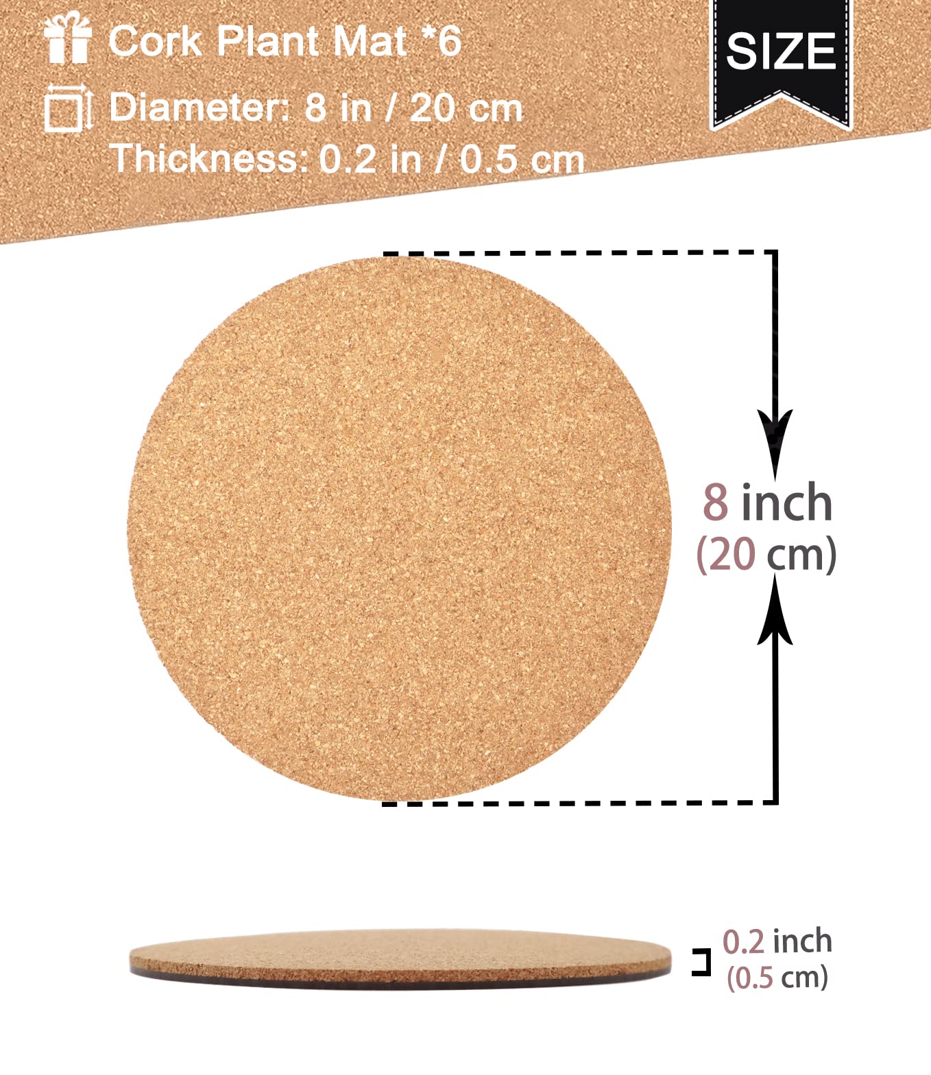 KITLAB cork coaster safeguards floors during plant movement and spills.