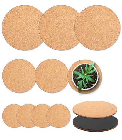Kitlab cork plant coaster 4in double layer protects surfaces from moisture.