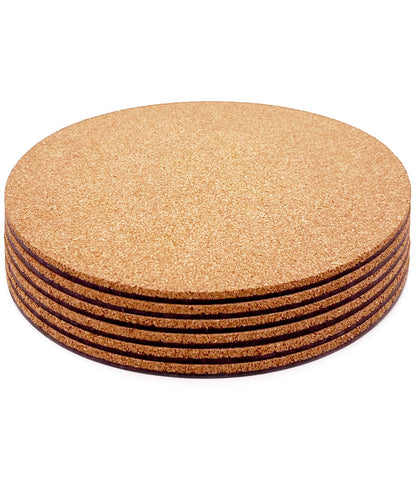 KitLab cork plant coaster 6-inch diameter protects surfaces and absorbs moisture.