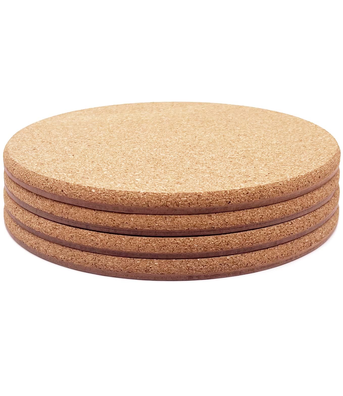 KITLAB cork plant coaster 8-inch round protects surfaces and absorbs moisture