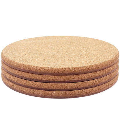 KITLAB cork plant coaster 8-inch round protects surfaces and absorbs moisture