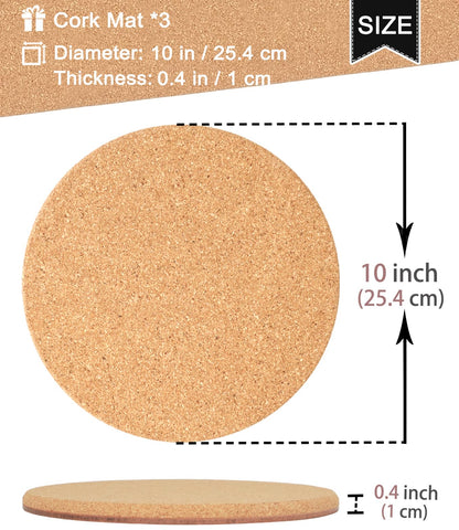 KITLAB cork plant coaster natural-texture close-up highlights eco-friendly material and density.