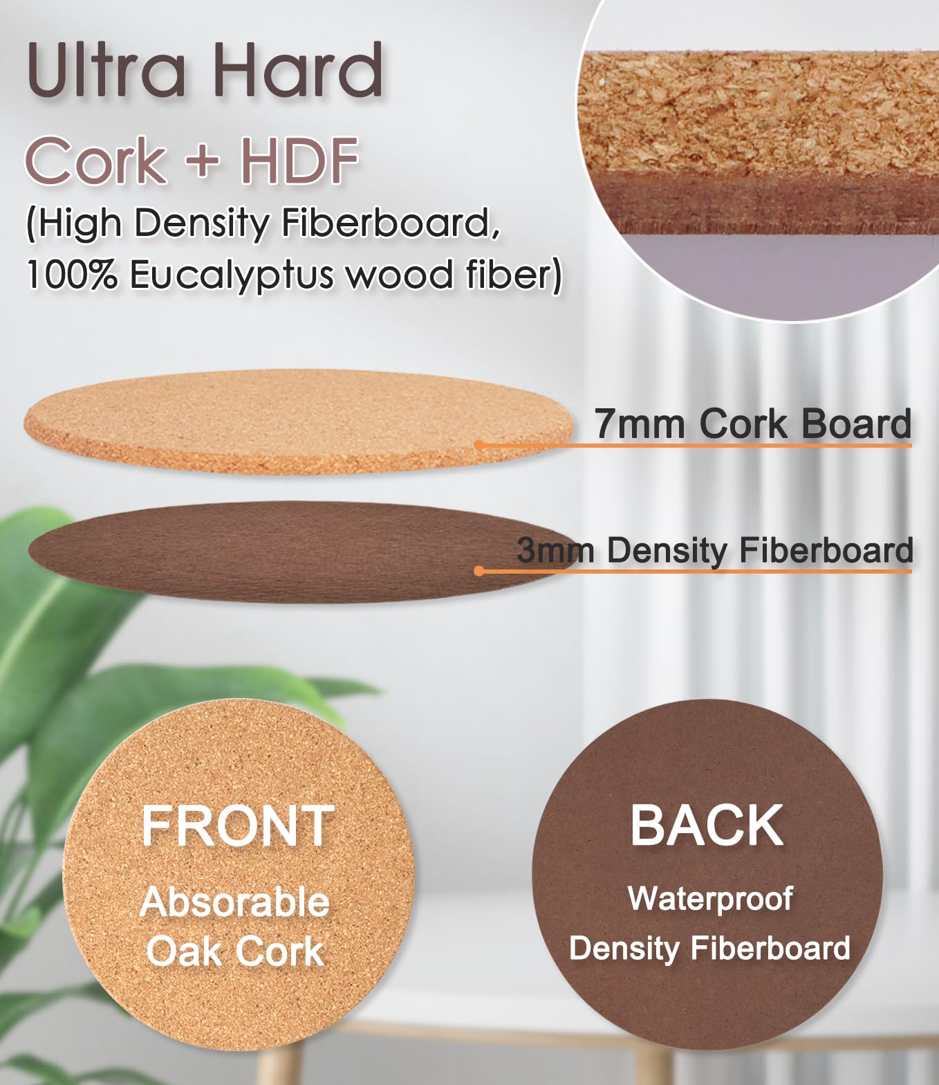 KITLAB cork trivet hot pad protects surfaces from hot dishes