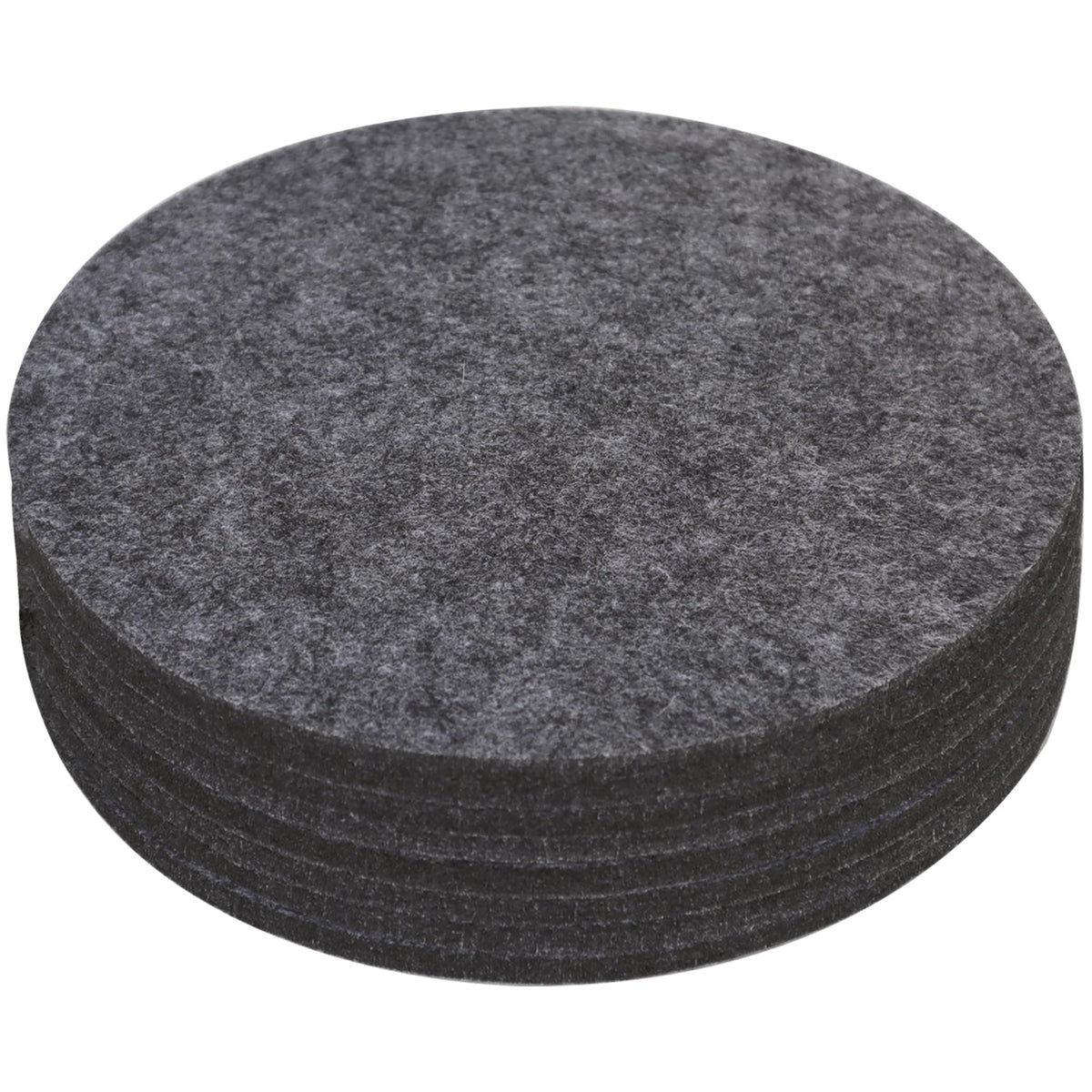 KITLAB felt plant coaster 8pc set on wood table protects surfaces from spills.
