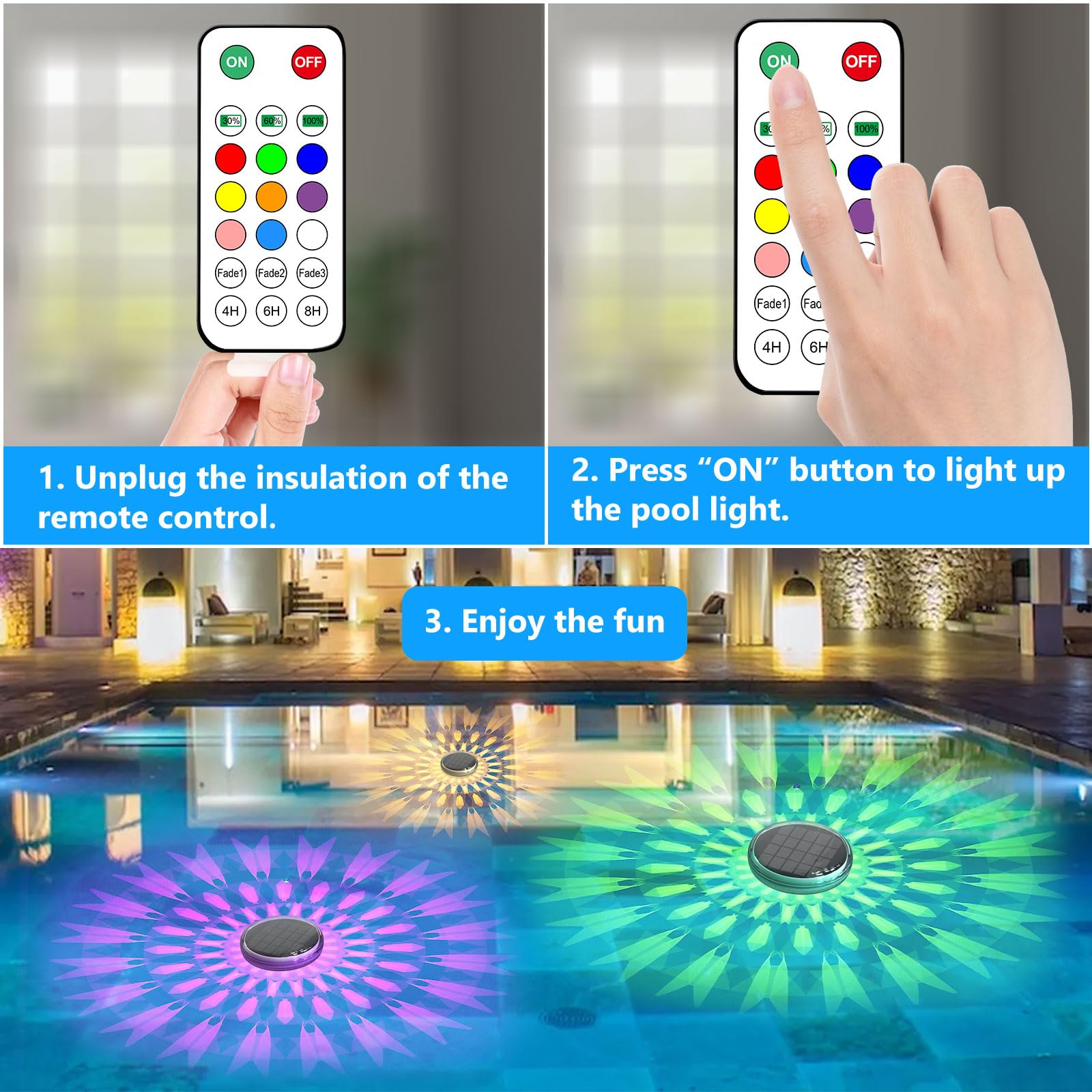 Kitloo night-ambient pool light creates mood-safe lighting.