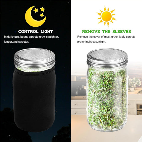 Kitmiido blackout sleeves protect sprouts from light for even growth.
