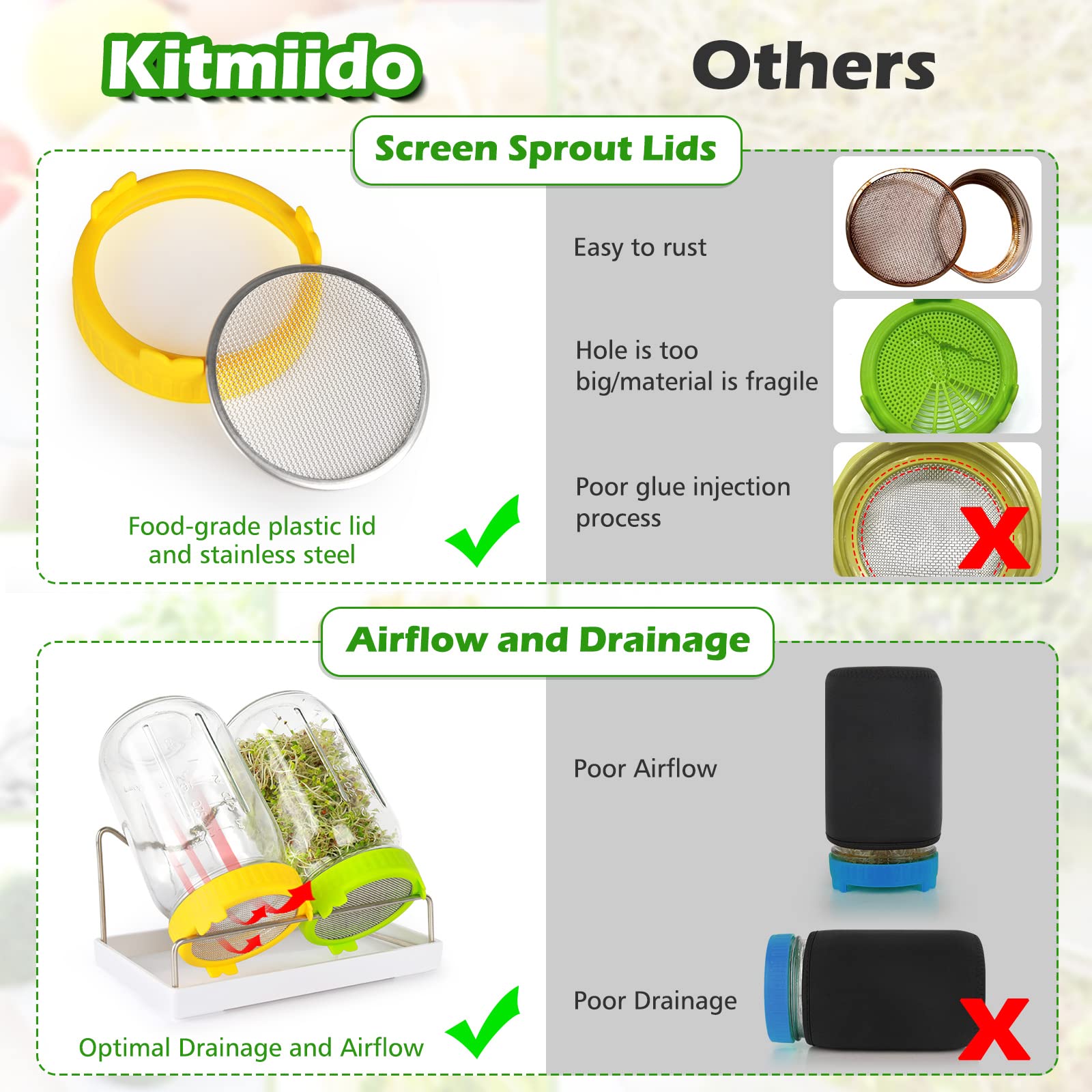 Kitmiido blackout sleeves help control light for better sprouts.