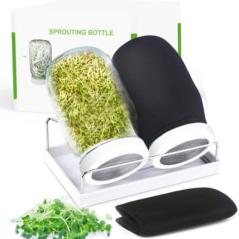 Kitmiido organic sprouting jars in wide-mouth 32 oz, ideal for fresh at-home sprouts.