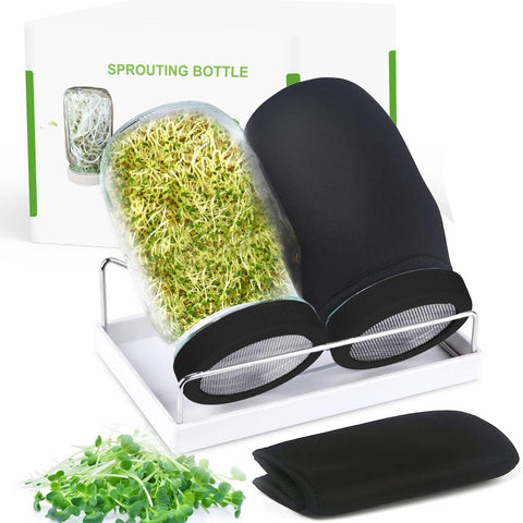 Kitmiido sprouting jar kit with wide-mouth setup for easy seed loading.