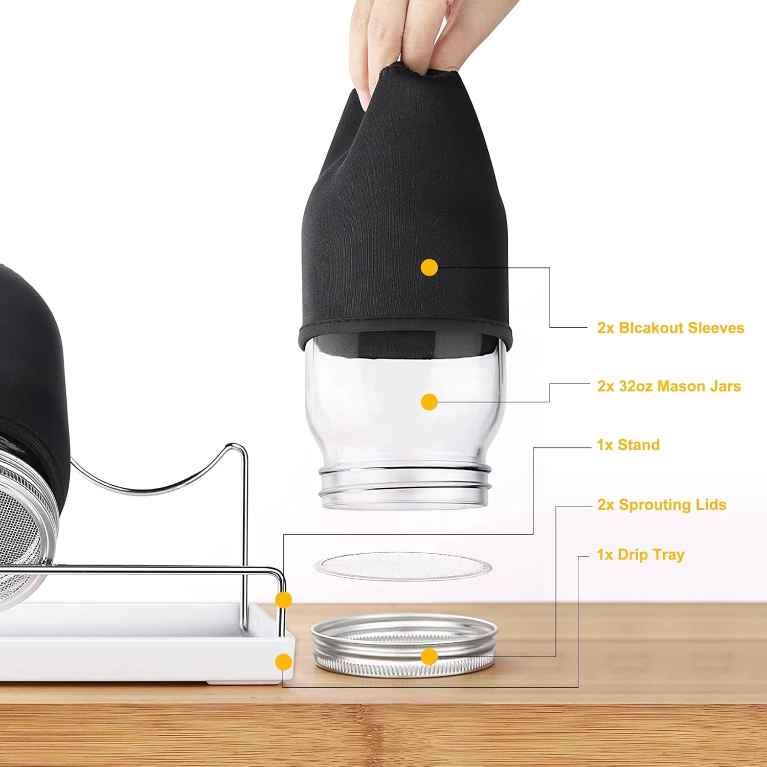 Kitmiido sprouting tray designed to catch drips and promote tidy sprouting.