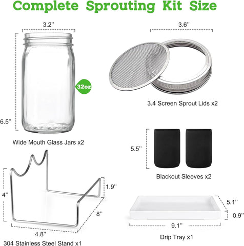 Kitmiido stainless-steel sprouter lids with rust-resistant mesh for easy drainage and reuse.