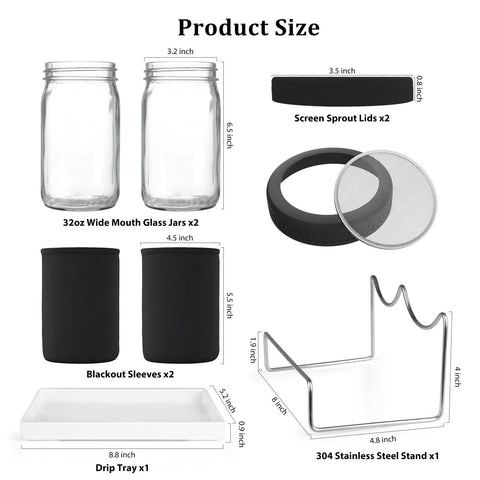Kitmiido stainless-steel sprouter lids for rust-free durability.