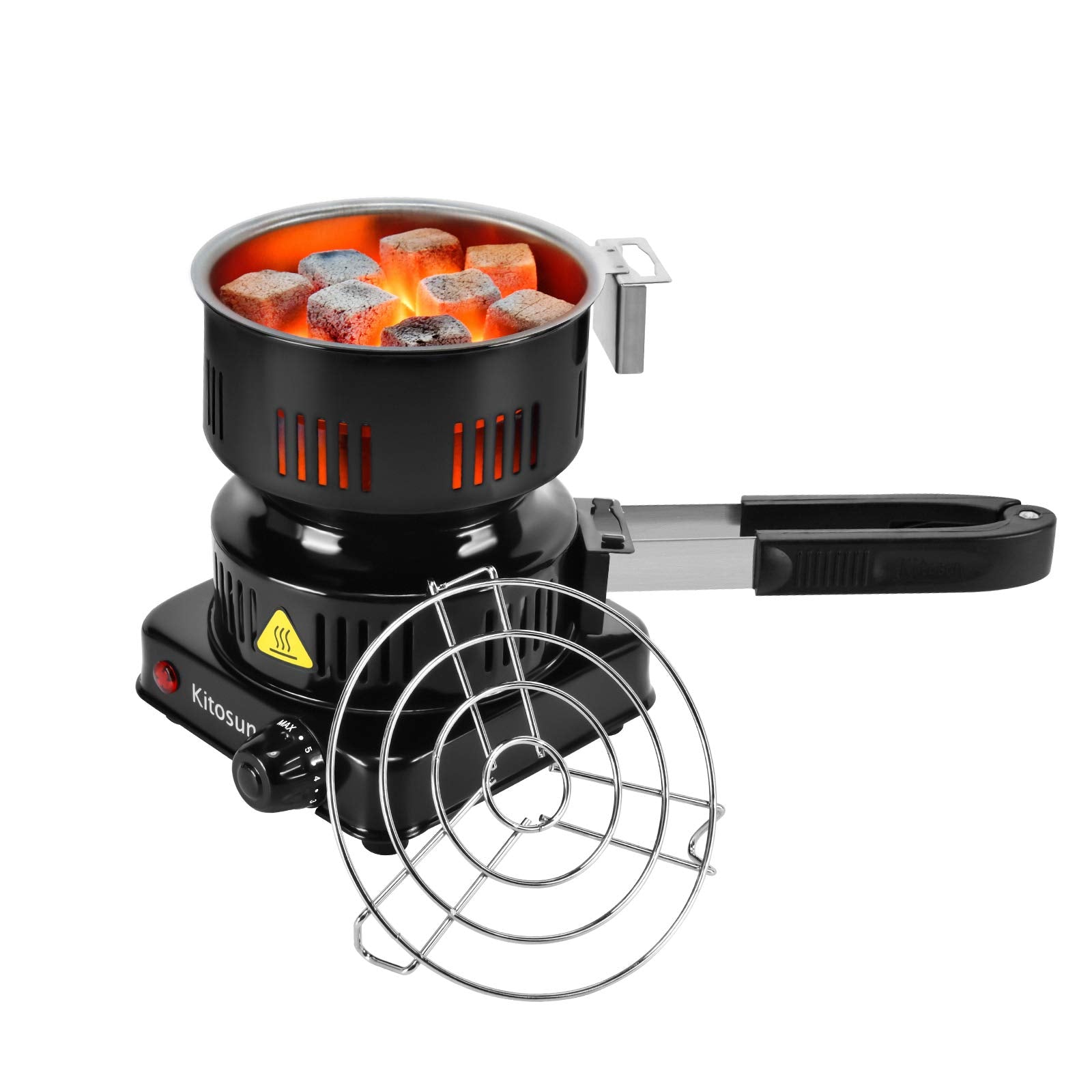 KITOSUN electric stove coconut charcoal starter in action for fast grilling and ready charcoal