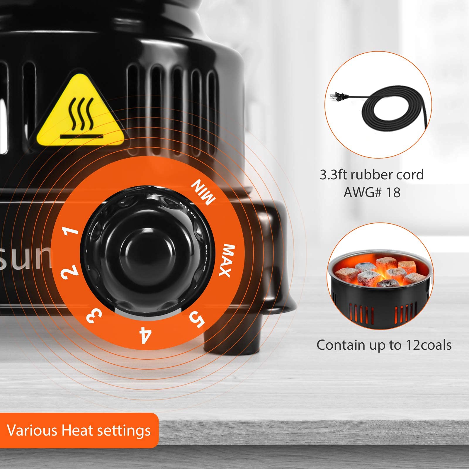 KITOSUN heat control knob allows precise temperature for versatile grilling