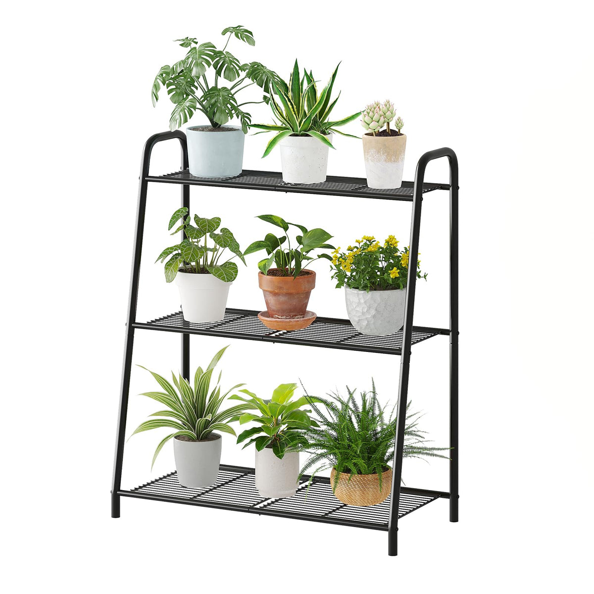 Kitsanery 3-tier metal plant stand for organized indoor plant display