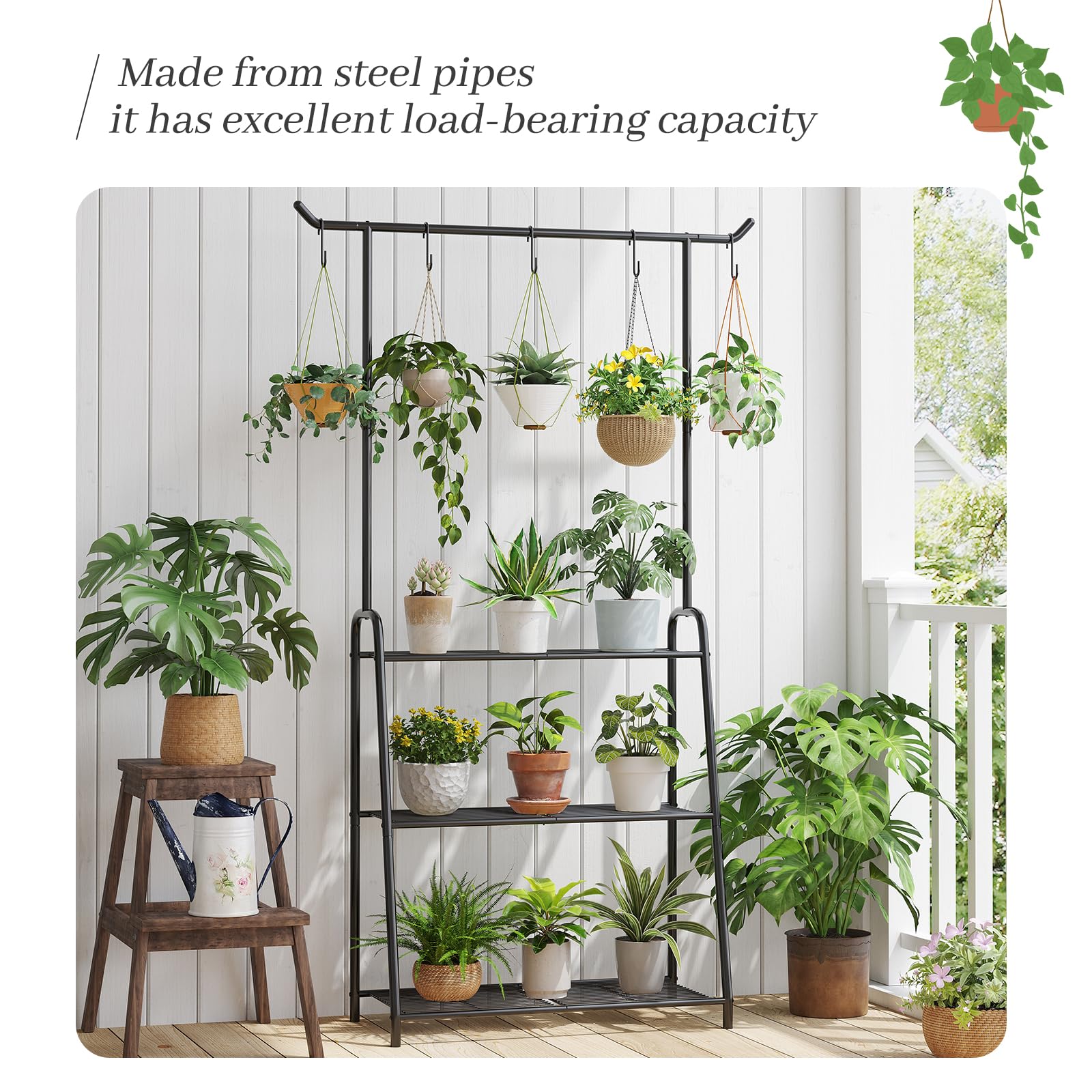 Kitsanery hanging top design showcases potted plants above eye level