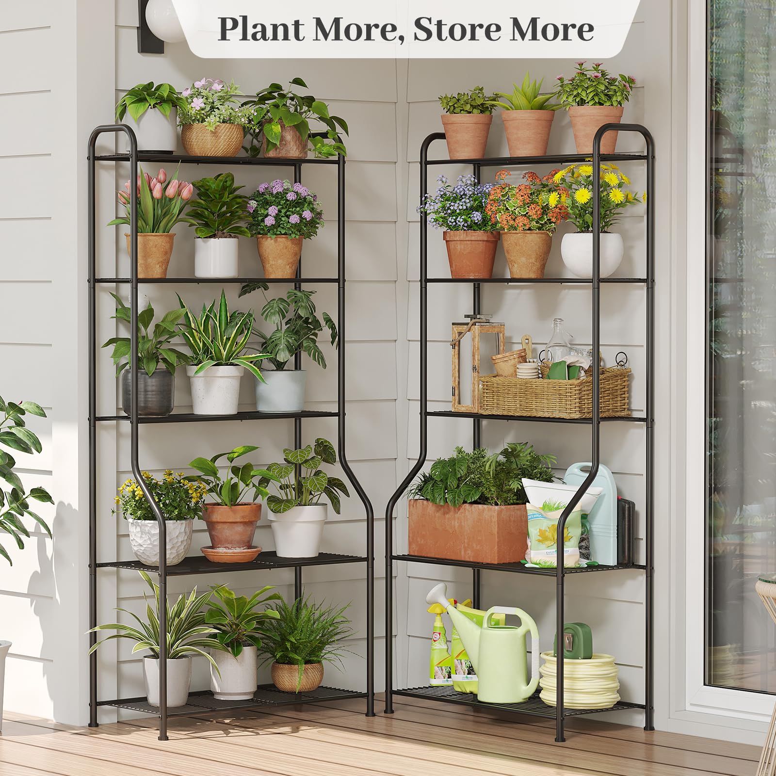 Kitsanery plant stand 5-tier protective paint edge finish for outdoor longevity
