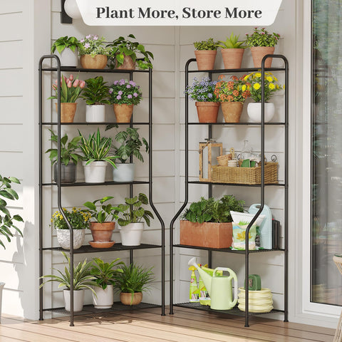 Kitsanery plant stand 5-tier protective paint edge finish for outdoor longevity