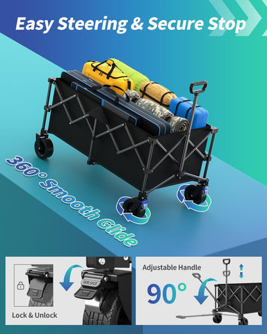 Kitsure collapsible wagon at the beach ready for gear