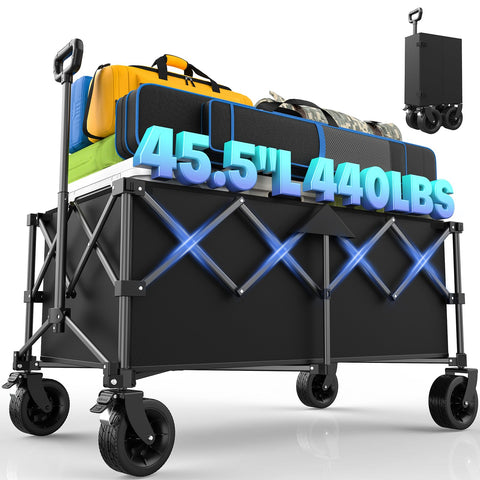 Kitsure collapsible wagon interior space shown for family gear