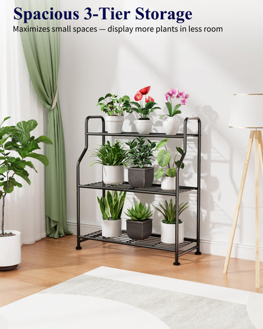 Kitsure plant stand with open mesh shelves for improved airflow.