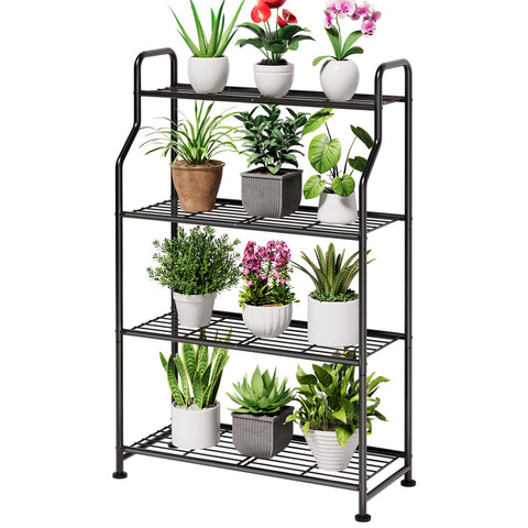 Kitsure 4-tier plant stand with assembled shelves, ideal for displaying pots and decor.