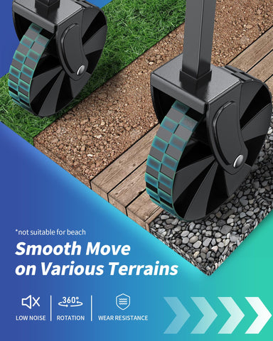 Kitsure 360 swivel front wheels enable smooth maneuvering on diverse surfaces.