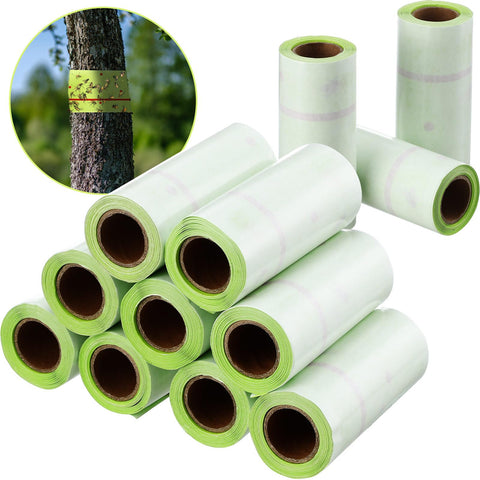 Kittmip 12-rolls trap wrapped around a tree trunk for durable garden protection.