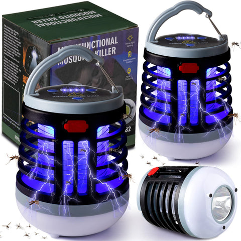 Kittmip 2-Pack 3-in-1 bug zapper top view, ideal for outdoor evenings